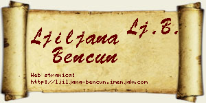 Ljiljana Bencun vizit kartica